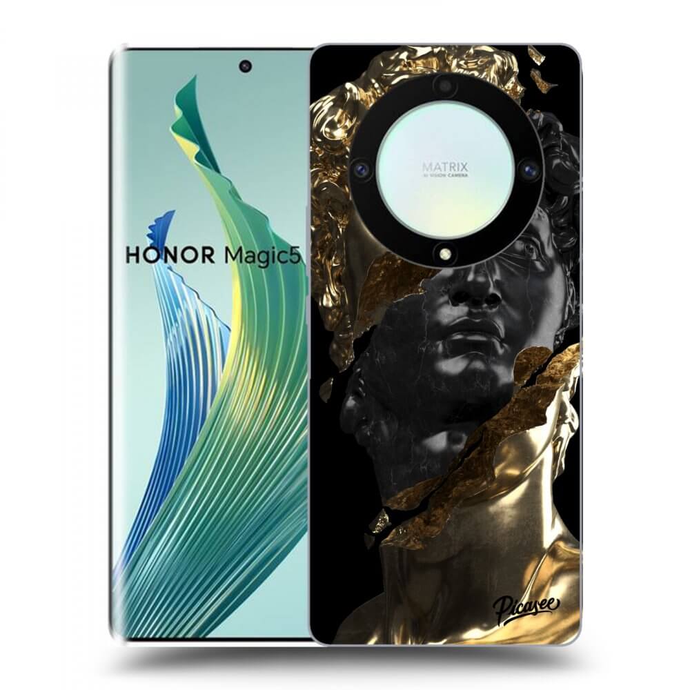Picasee silikónový čierny obal pre Honor Magic5 Lite 5G - Gold - Black