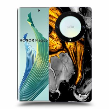 Picasee silikónový čierny obal pre Honor Magic5 Lite 5G - Black Gold