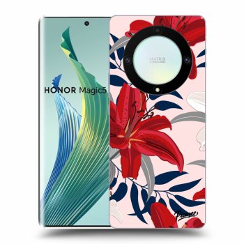 Picasee silikónový prehľadný obal pre Honor Magic5 Lite 5G - Red Lily