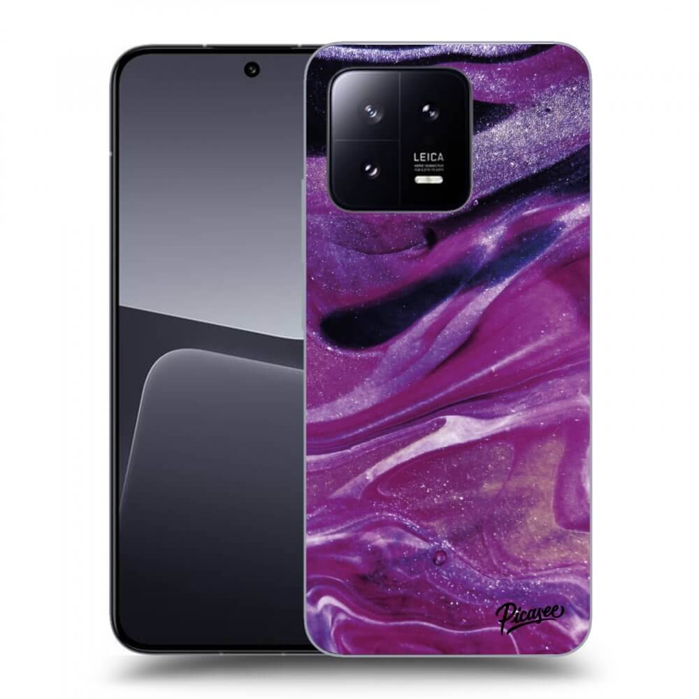 Picasee silikónový prehľadný obal pre Xiaomi 13 - Purple glitter