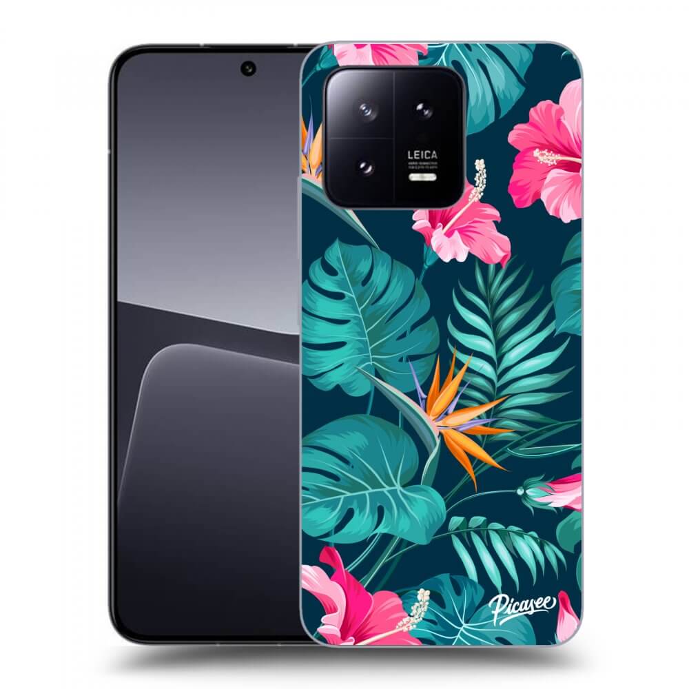 Picasee silikónový prehľadný obal pre Xiaomi 13 Pro - Pink Monstera