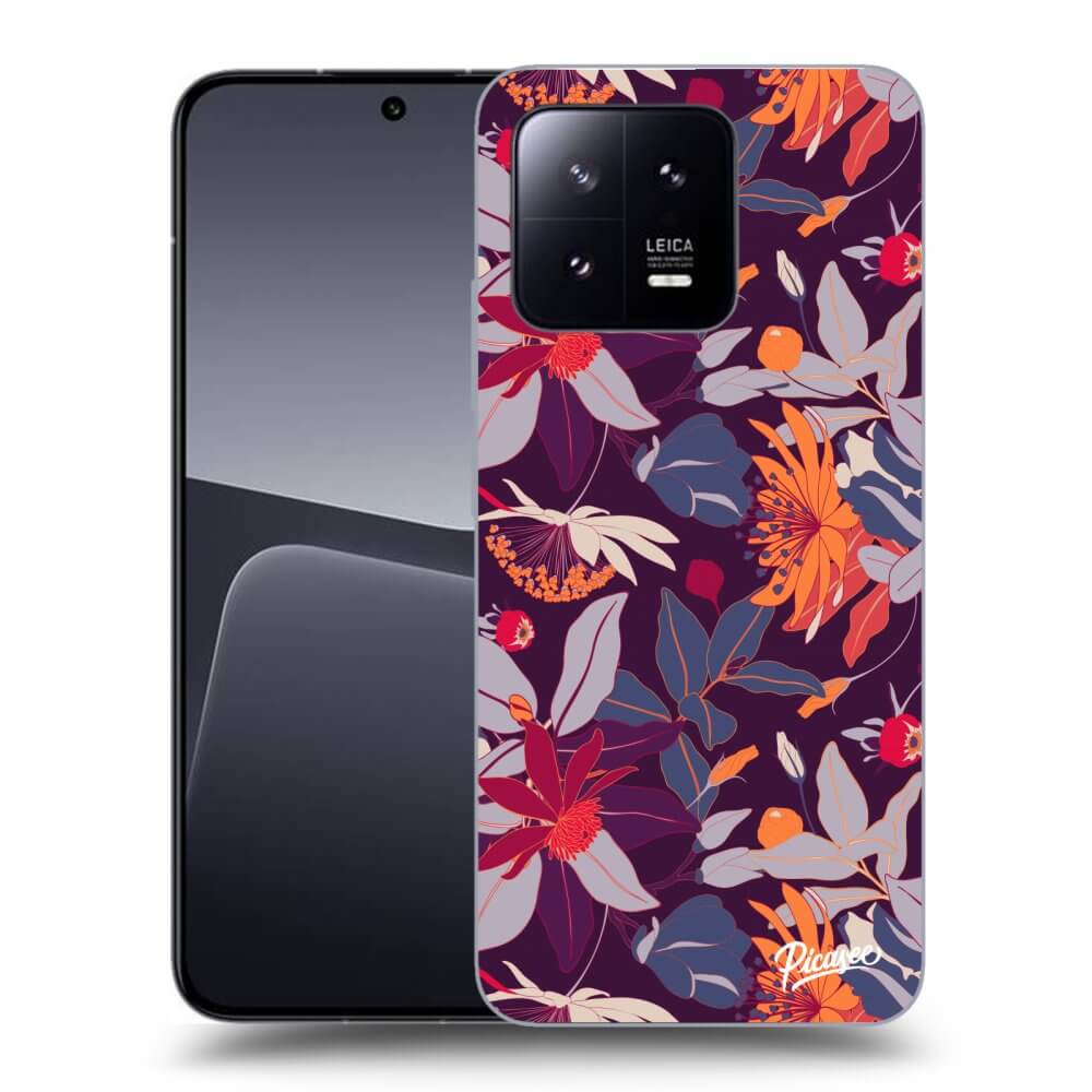 Picasee silikónový prehľadný obal pre Xiaomi 13 Pro - Purple Leaf