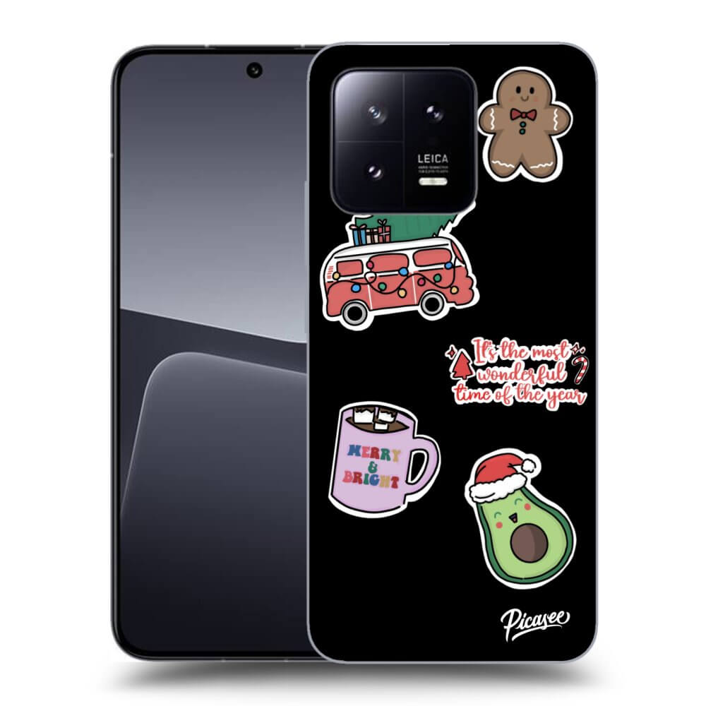 Picasee silikónový čierny obal pre Xiaomi 13 Pro - Christmas Stickers