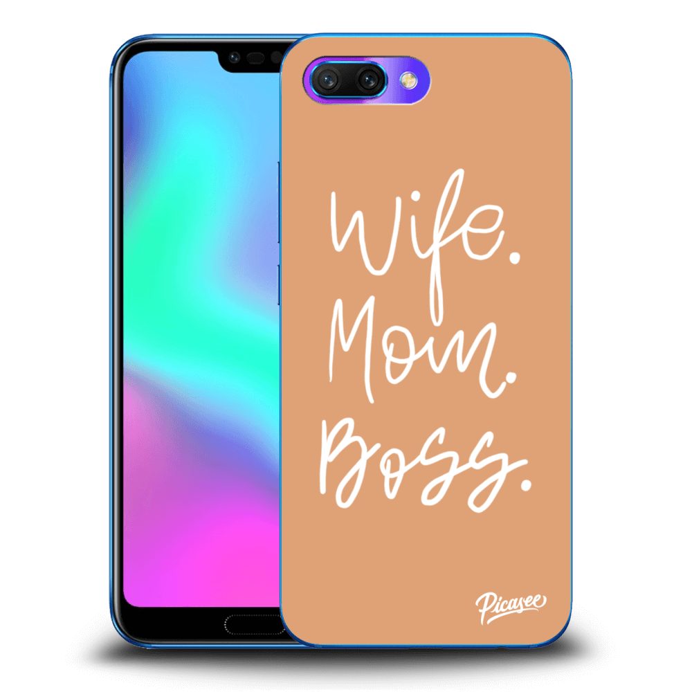 Picasee silikónový prehľadný obal pre Honor 10 - Boss Mama