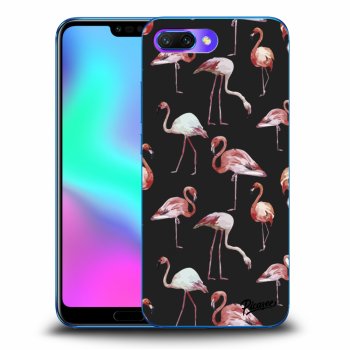 Picasee silikónový čierny obal pre Honor 10 - Flamingos