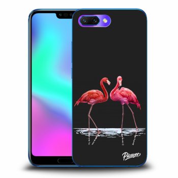 Picasee silikónový čierny obal pre Honor 10 - Flamingos couple