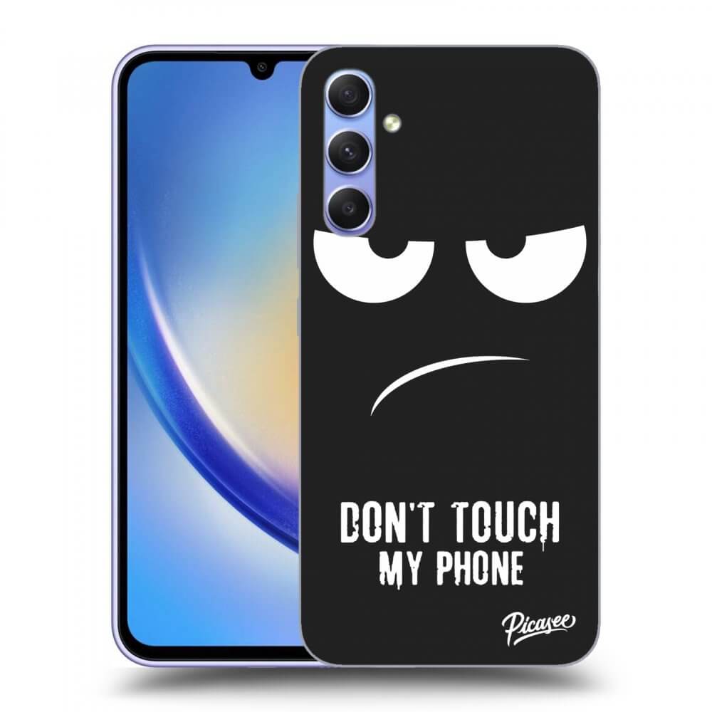 Picasee silikónový čierny obal pre Samsung Galaxy A34 5G A346B - Don't Touch My Phone