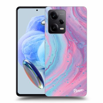 Picasee silikónový čierny obal pre Xiaomi Redmi Note 12 Pro 5G - Pink liquid