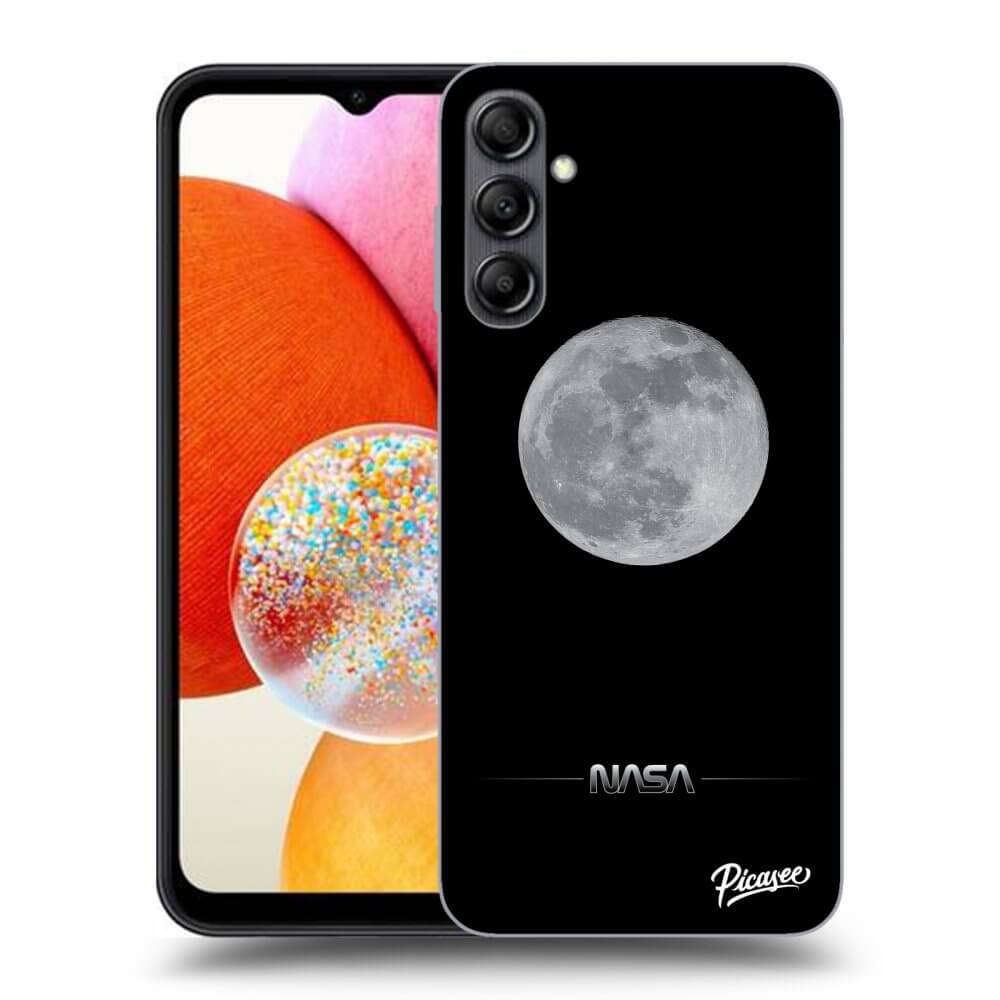 Picasee silikónový čierny obal pre Samsung Galaxy A14 4G A145R - Moon Minimal