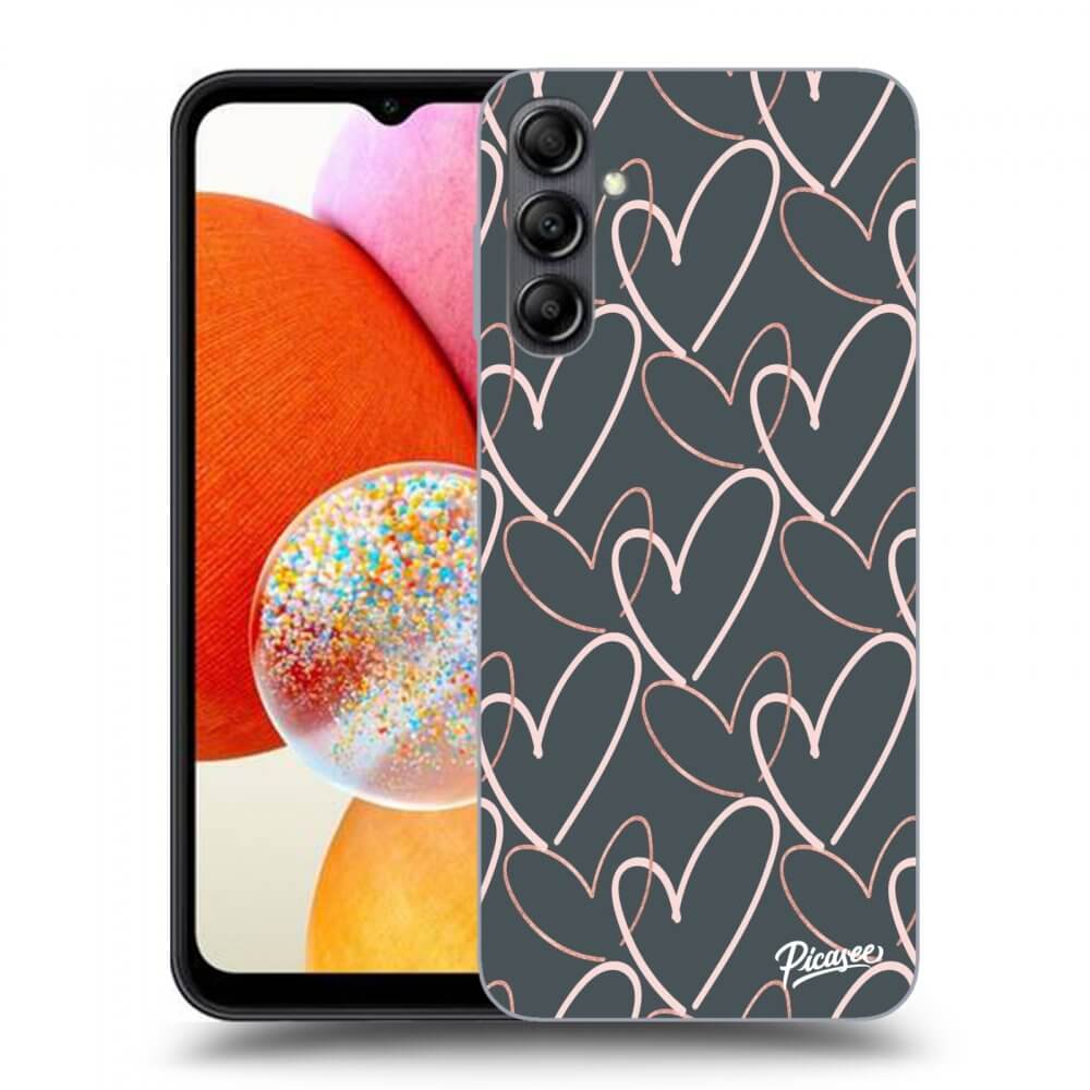 Picasee silikónový čierny obal pre Samsung Galaxy A14 4G A145R - Lots of love