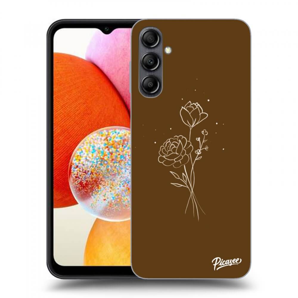 Picasee silikónový čierny obal pre Samsung Galaxy A14 5G A146P - Brown flowers