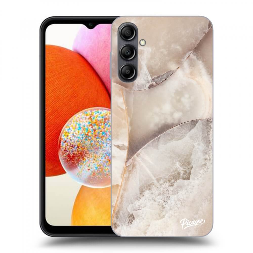Picasee silikónový prehľadný obal pre Samsung Galaxy A14 5G A146P - Cream marble