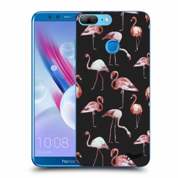 Picasee silikónový čierny obal pre Honor 9 Lite - Flamingos