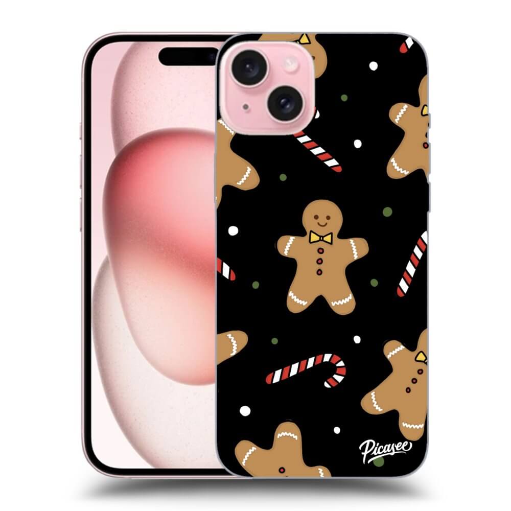 Picasee silikónový čierny obal pre Apple iPhone 15 - Gingerbread