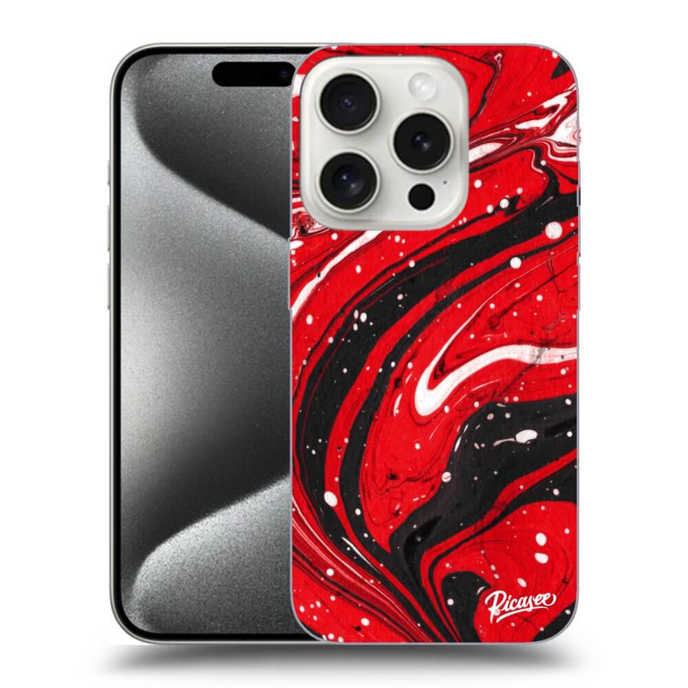 Picasee silikónový prehľadný obal pre Apple iPhone 15 Pro - Red black