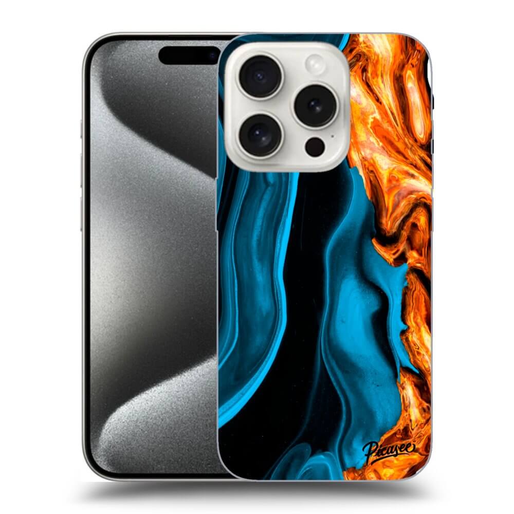 Picasee silikónový prehľadný obal pre Apple iPhone 15 Pro - Gold blue