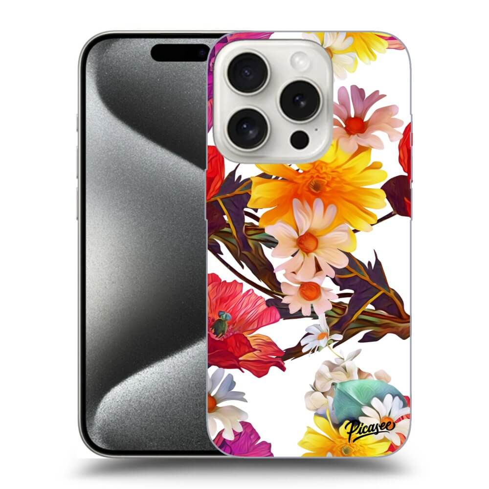 Picasee silikónový prehľadný obal pre Apple iPhone 15 Pro - Meadow