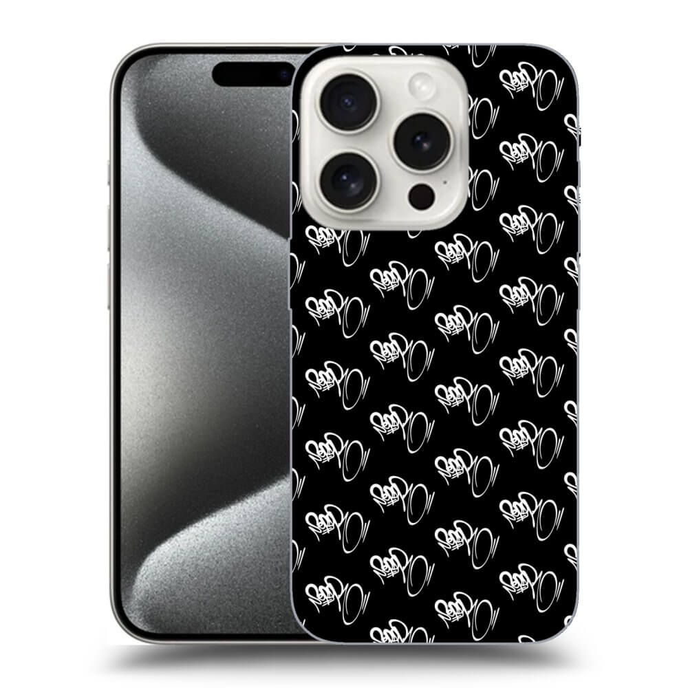 Picasee silikónový čierny obal pre Apple iPhone 15 Pro - Separ - White On Black
