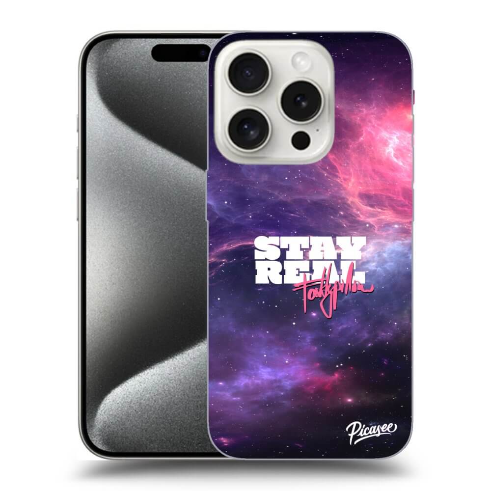 Picasee silikónový prehľadný obal pre Apple iPhone 15 Pro - Stay Real