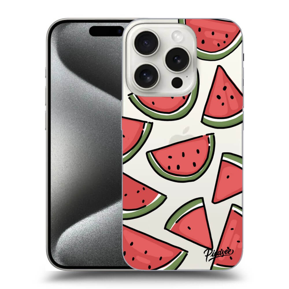 Picasee silikónový prehľadný obal pre Apple iPhone 15 Pro - Melone