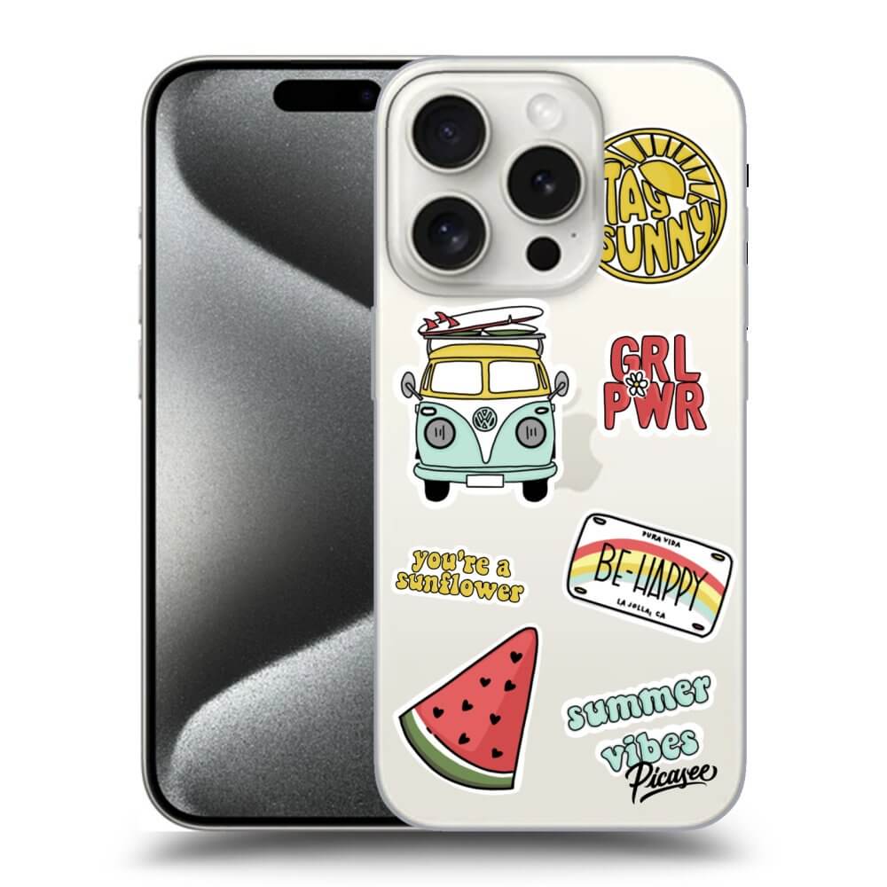 Picasee silikónový prehľadný obal pre Apple iPhone 15 Pro - Summer