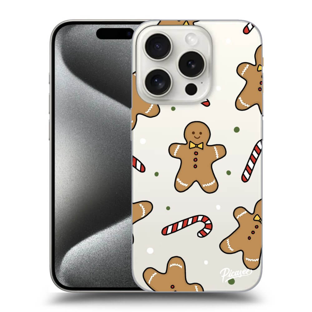 Picasee silikónový prehľadný obal pre Apple iPhone 15 Pro - Gingerbread