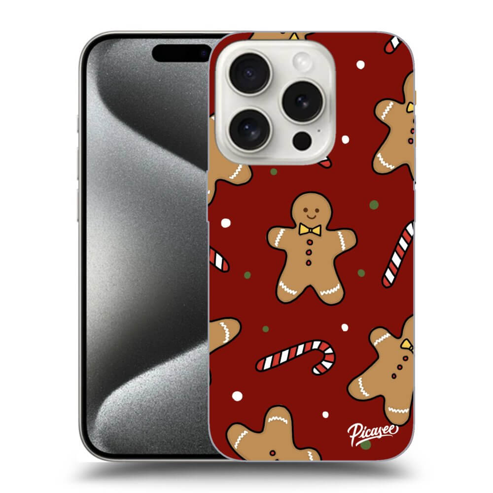 Picasee silikónový prehľadný obal pre Apple iPhone 15 Pro - Gingerbread 2