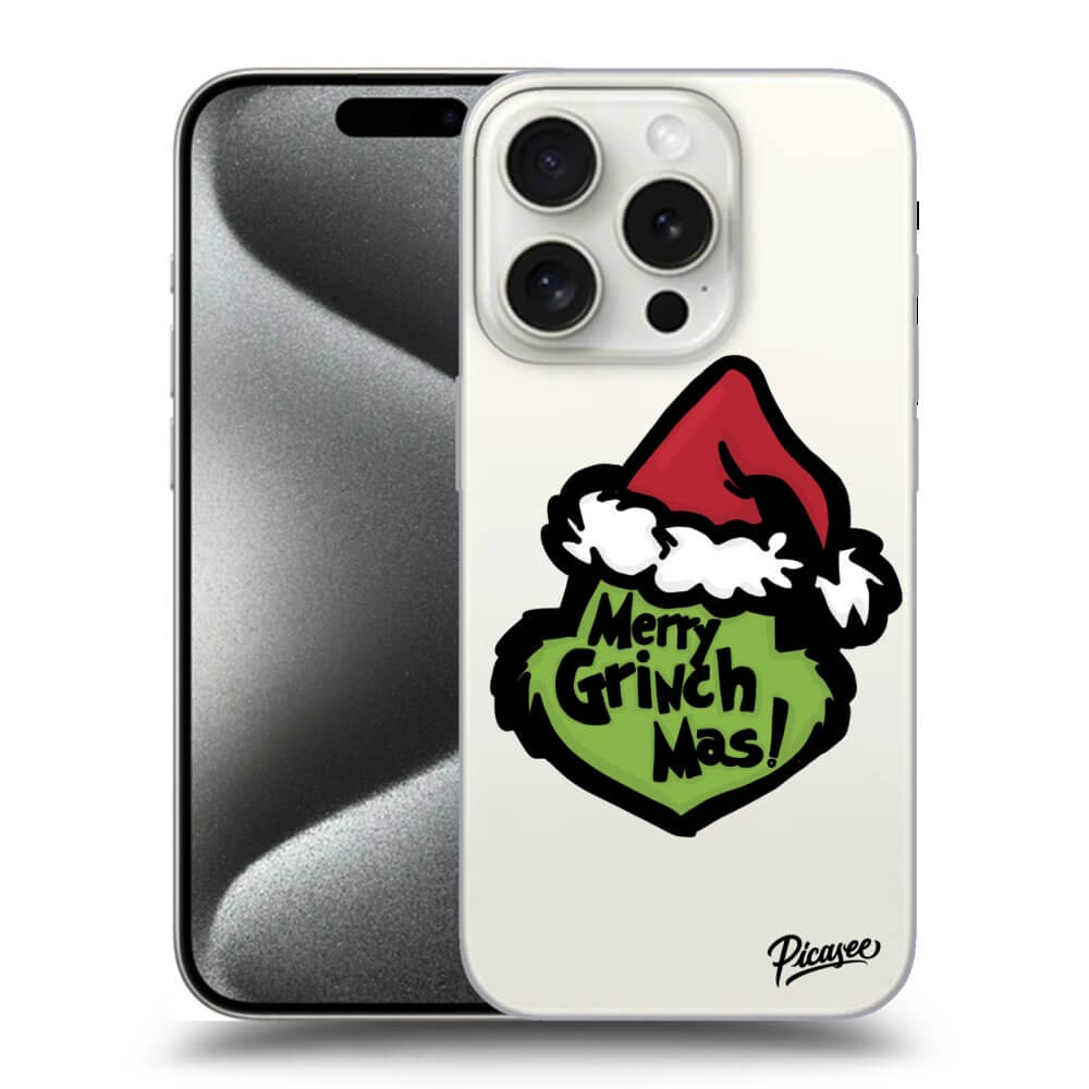 Picasee silikónový prehľadný obal pre Apple iPhone 15 Pro - Grinch 2