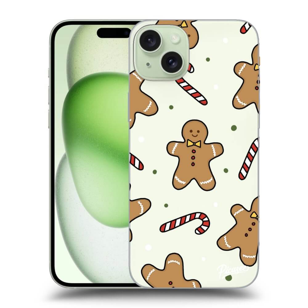 Picasee silikónový prehľadný obal pre Apple iPhone 15 Plus - Gingerbread