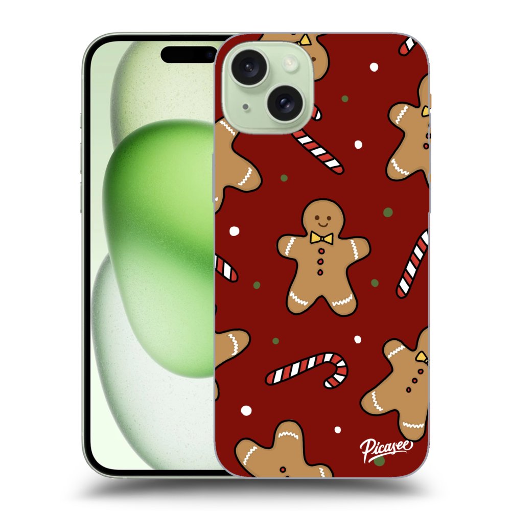 Picasee silikónový prehľadný obal pre Apple iPhone 15 Plus - Gingerbread 2