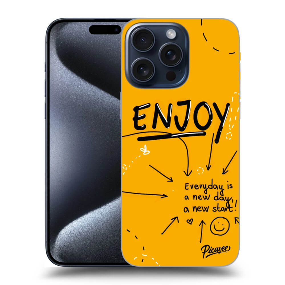 Picasee silikónový prehľadný obal pre Apple iPhone 15 Pro Max - Enjoy