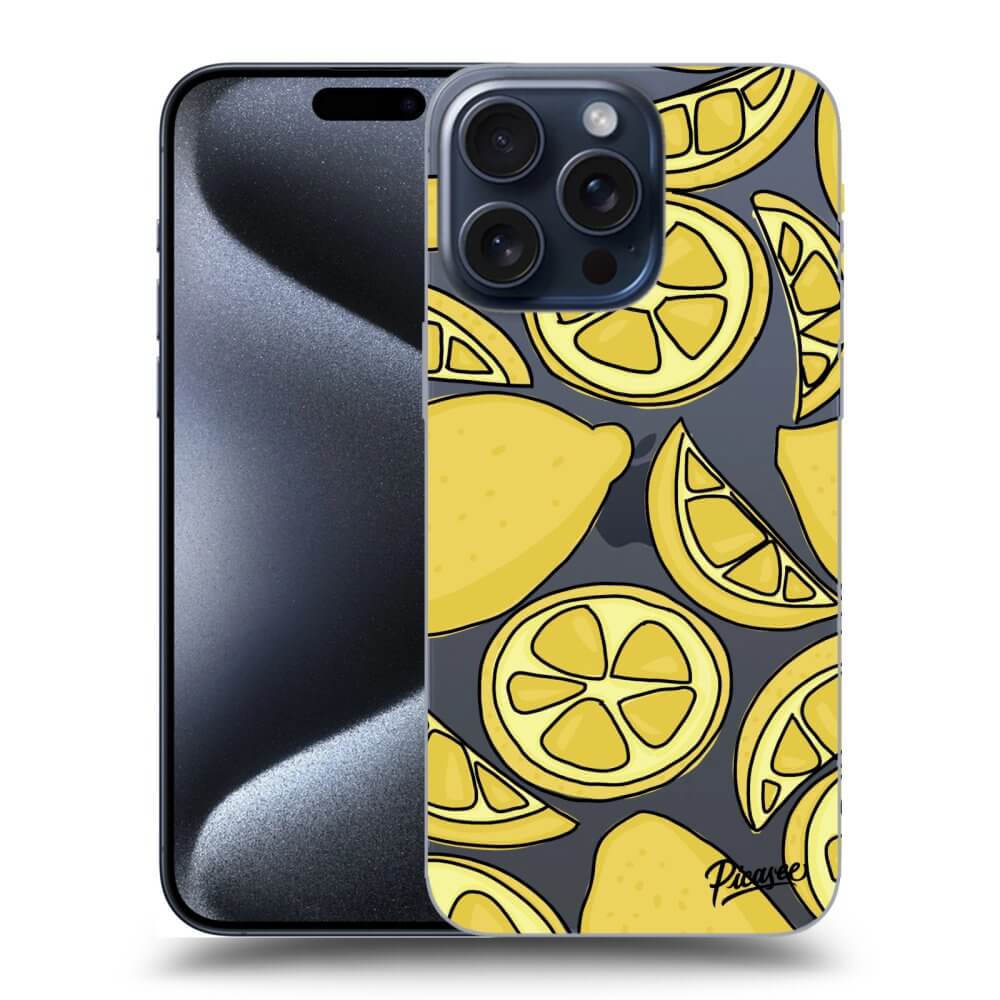 Picasee silikónový prehľadný obal pre Apple iPhone 15 Pro Max - Lemon