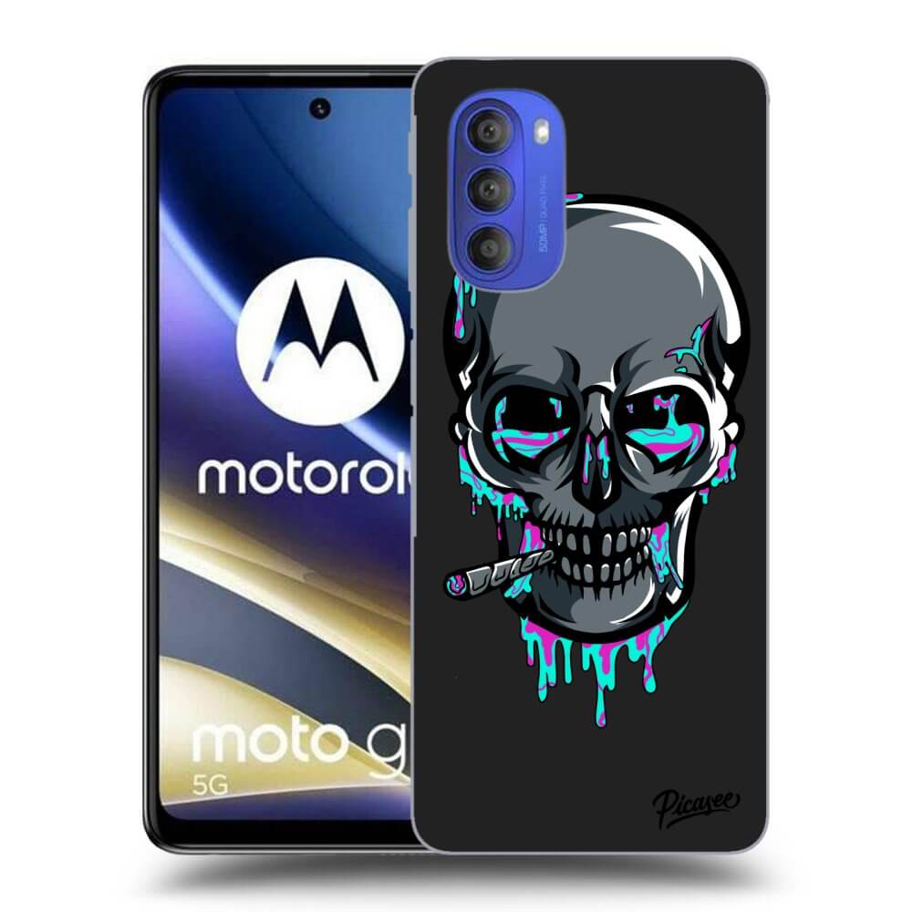 Picasee silikónový čierny obal pre Motorola Moto G51 - EARTH - Lebka 3.0