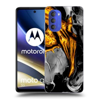 Picasee silikónový čierny obal pre Motorola Moto G51 - Black Gold