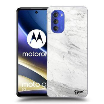 Picasee silikónový čierny obal pre Motorola Moto G51 - White marble