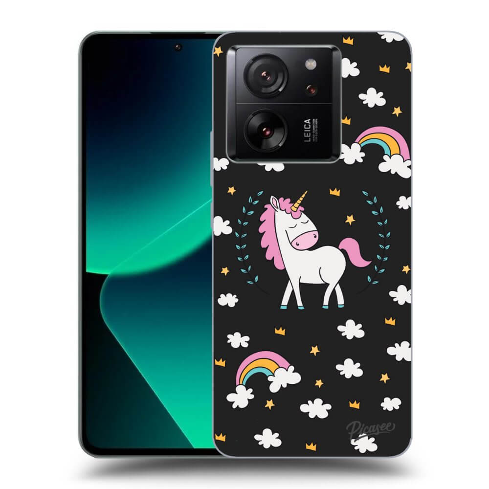 Picasee silikónový čierny obal pre Xiaomi 13T - Unicorn hviezdne nebo