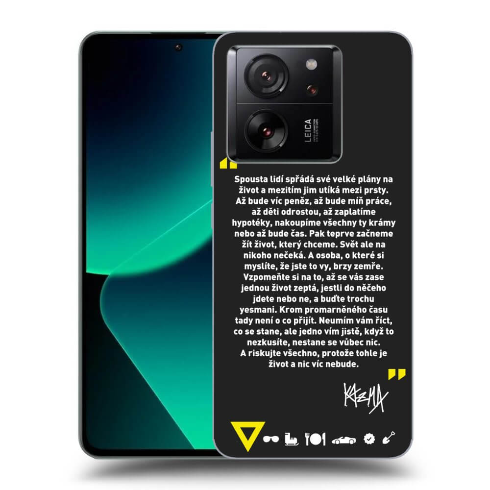 Picasee silikónový čierny obal pre Xiaomi 13T Pro - Kazma - BUĎTE TROCHU YESMANI