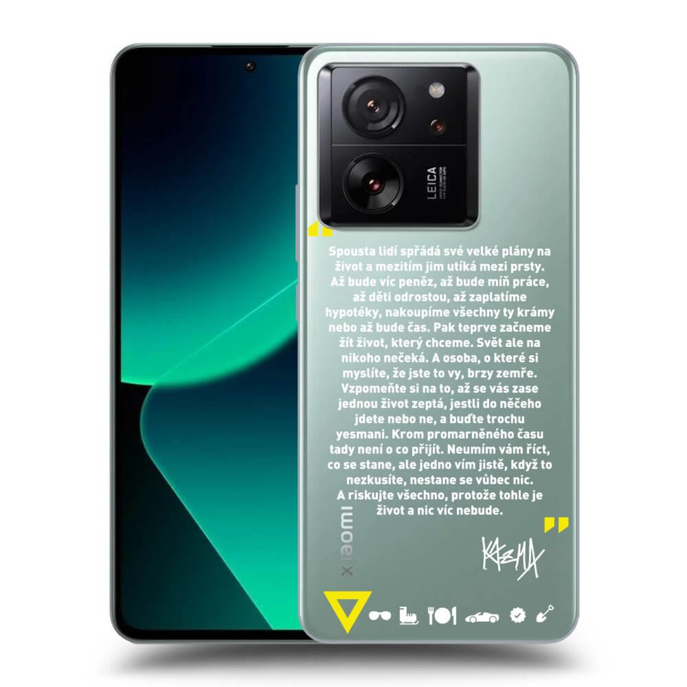 Picasee silikónový prehľadný obal pre Xiaomi 13T Pro - Kazma - BUĎTE TROCHU YESMANI