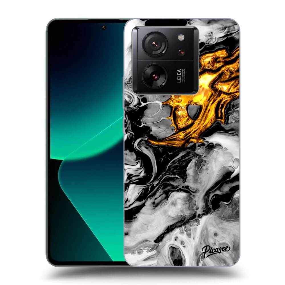 Picasee silikónový prehľadný obal pre Xiaomi 13T Pro - Black Gold 2