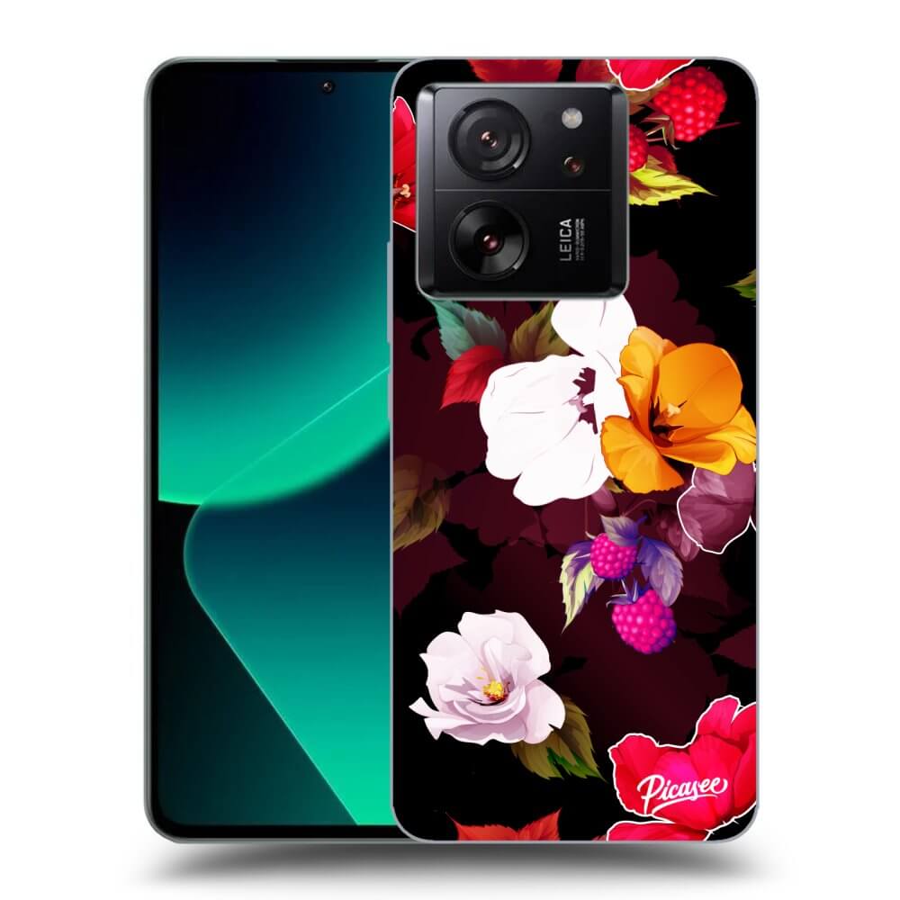 Picasee silikónový prehľadný obal pre Xiaomi 13T Pro - Flowers and Berries