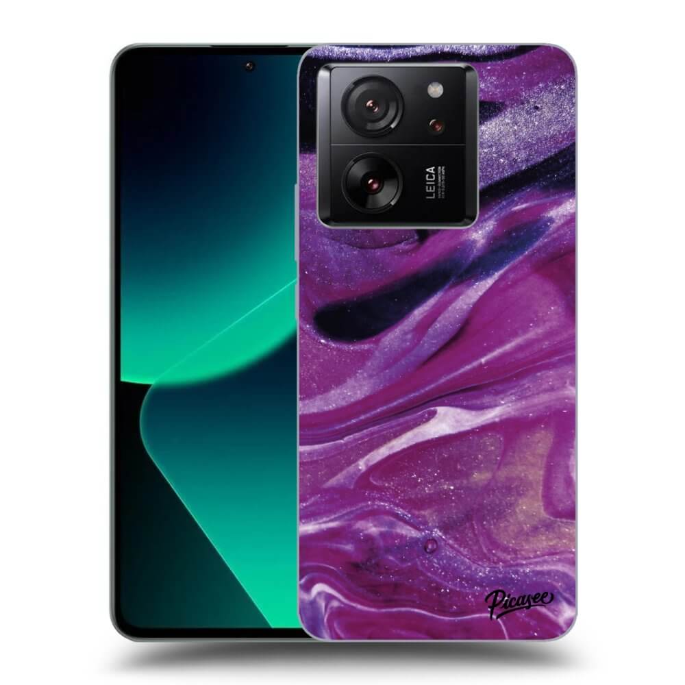 Picasee silikónový prehľadný obal pre Xiaomi 13T Pro - Purple glitter