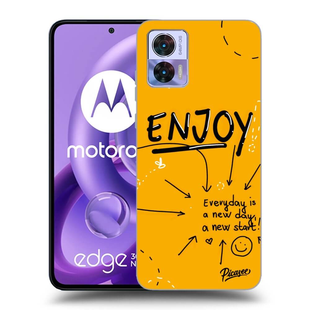 Picasee silikónový čierny obal pre Motorola Edge 30 Neo - Enjoy