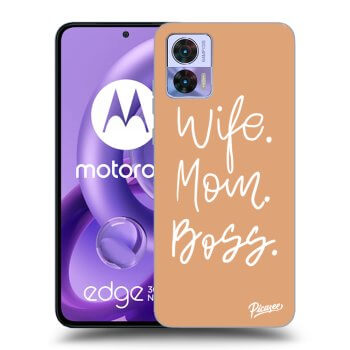 Picasee silikónový čierny obal pre Motorola Edge 30 Neo - Boss Mama