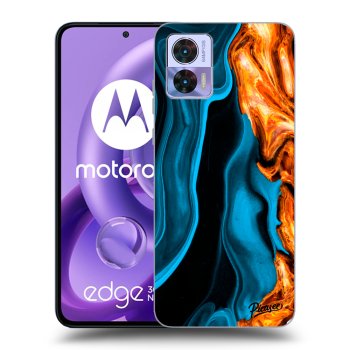 Picasee silikónový čierny obal pre Motorola Edge 30 Neo - Gold blue