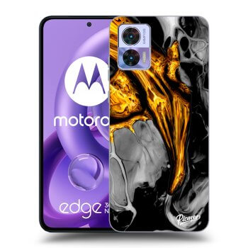 Picasee silikónový čierny obal pre Motorola Edge 30 Neo - Black Gold