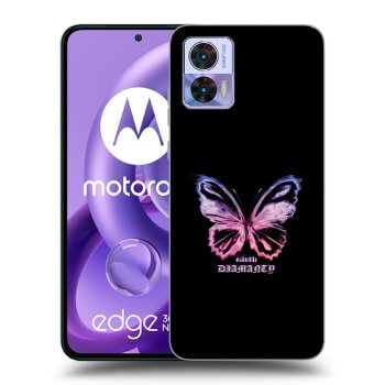Picasee silikónový čierny obal pre Motorola Edge 30 Neo - Diamanty Purple