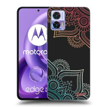 Picasee silikónový čierny obal pre Motorola Edge 30 Neo - Flowers pattern