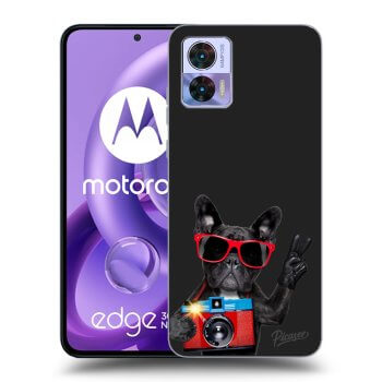 Picasee silikónový čierny obal pre Motorola Edge 30 Neo - French Bulldog
