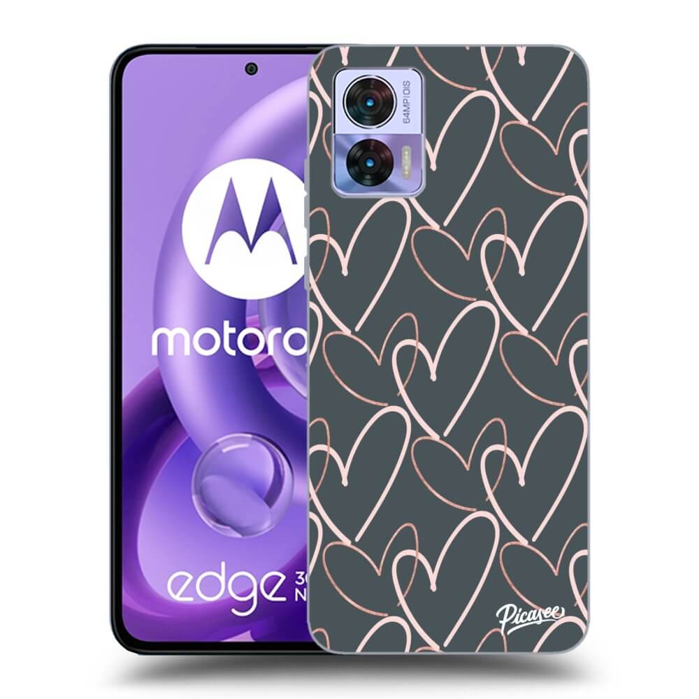 Picasee silikónový čierny obal pre Motorola Edge 30 Neo - Lots of love