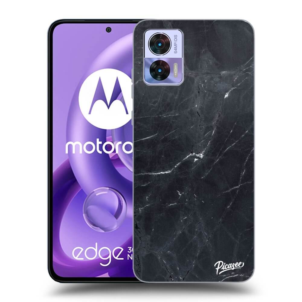 Picasee silikónový čierny obal pre Motorola Edge 30 Neo - Black marble